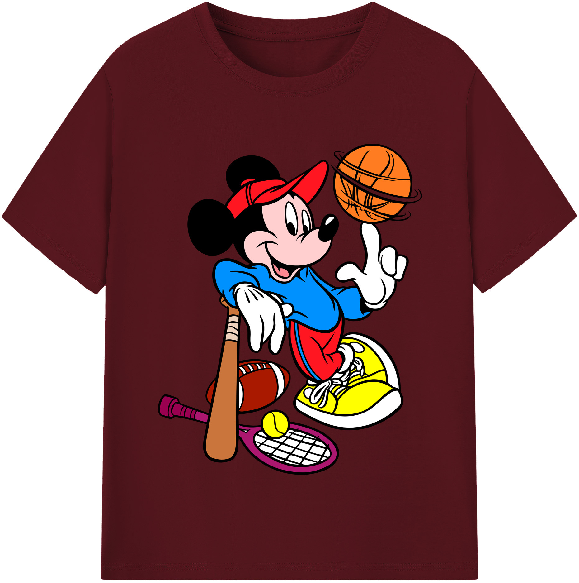 （画像用） ミッキーマウス Mickey Mouse 綿100％半袖Tシャツ（フロントプリント）